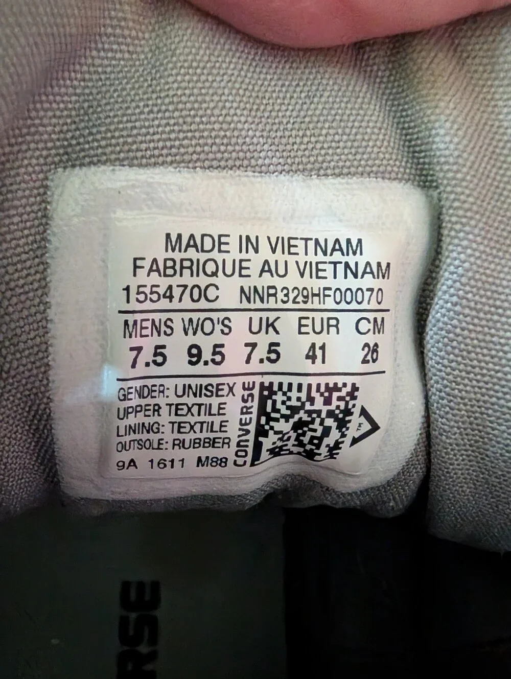 Converse Gray High Top Canvas Sneakers - Picture 5 of 6